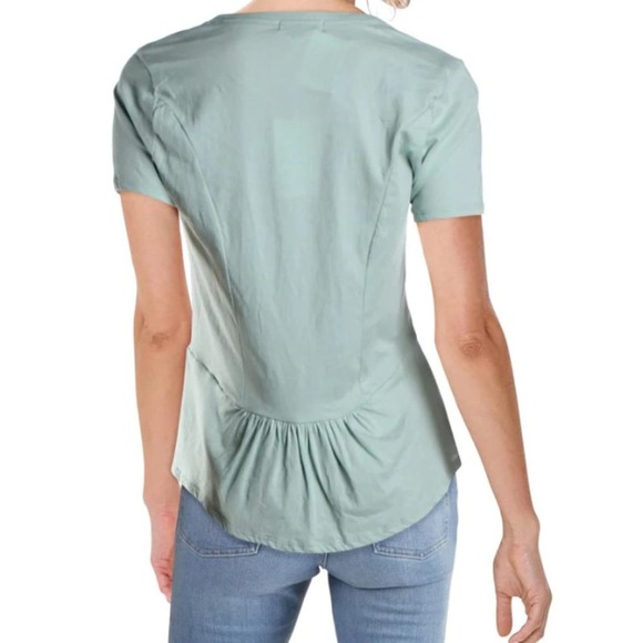 NWT Joe's Jeans Peggy Peplum Ruffled Hem T-shirt - Dusty Blue - XS - Picture 2 of 5